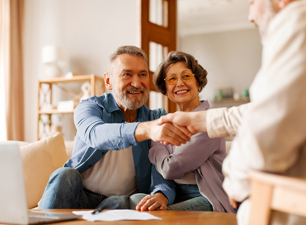 Couple meeting with insurance represenative